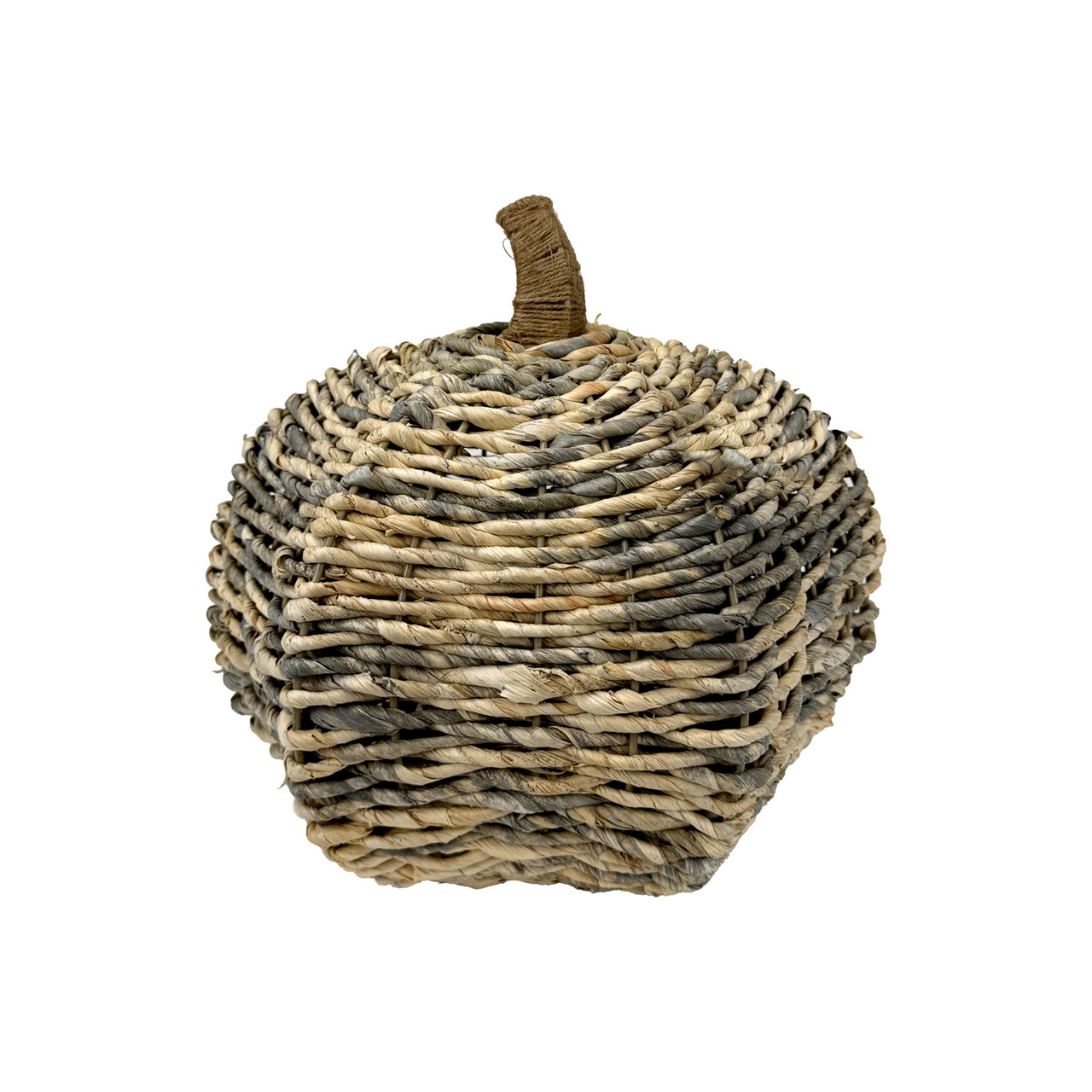 Woven decorative pumpkin on a white background