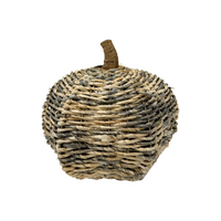 Woven decorative pumpkin on a white background