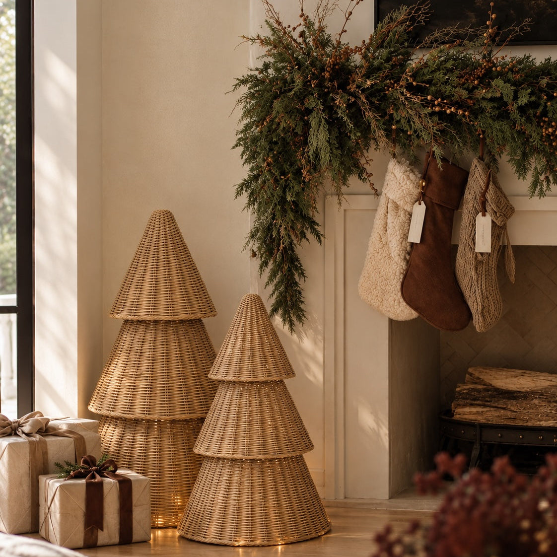 Oversized Wicker Tree