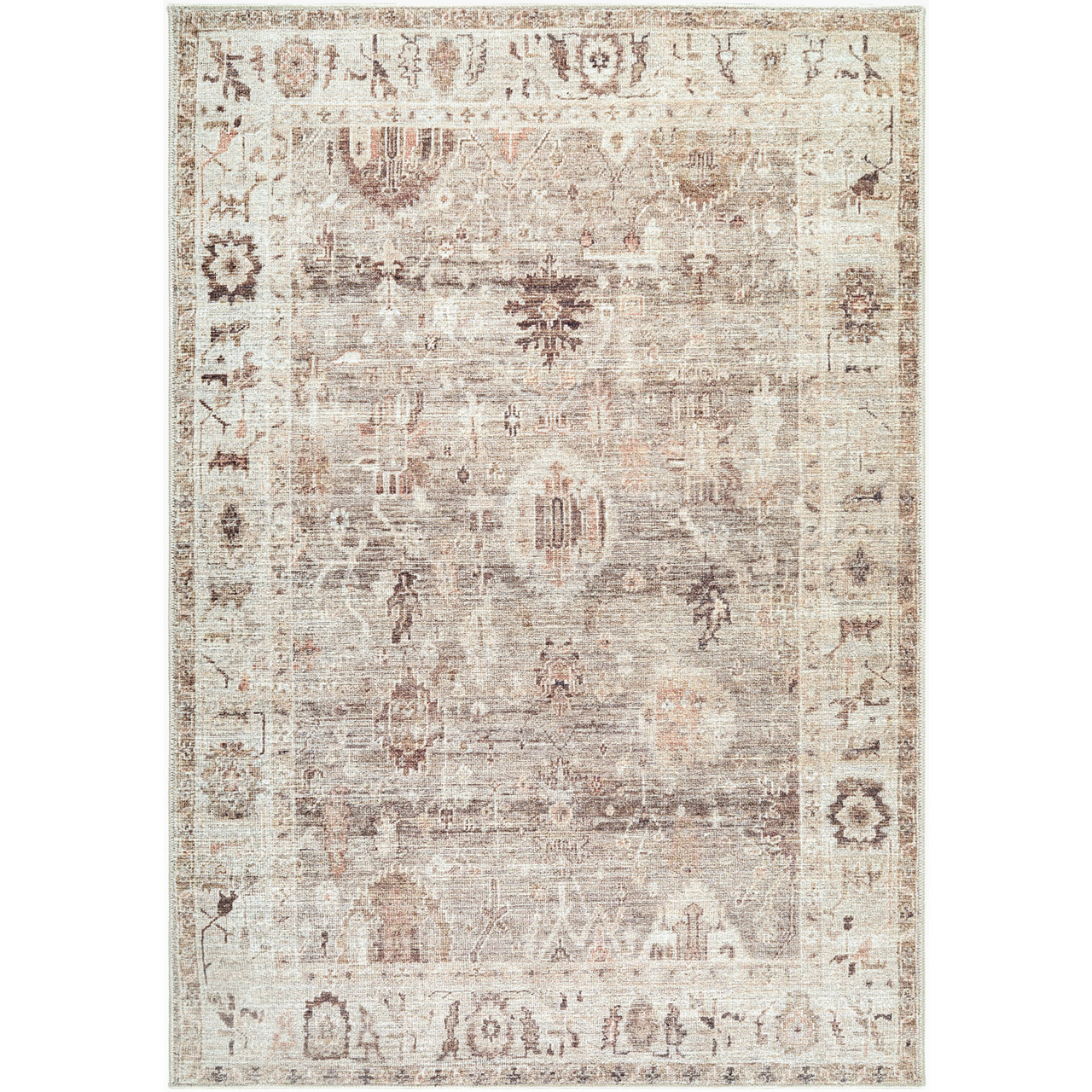 Decorative rug with intricate patterns on a plain background