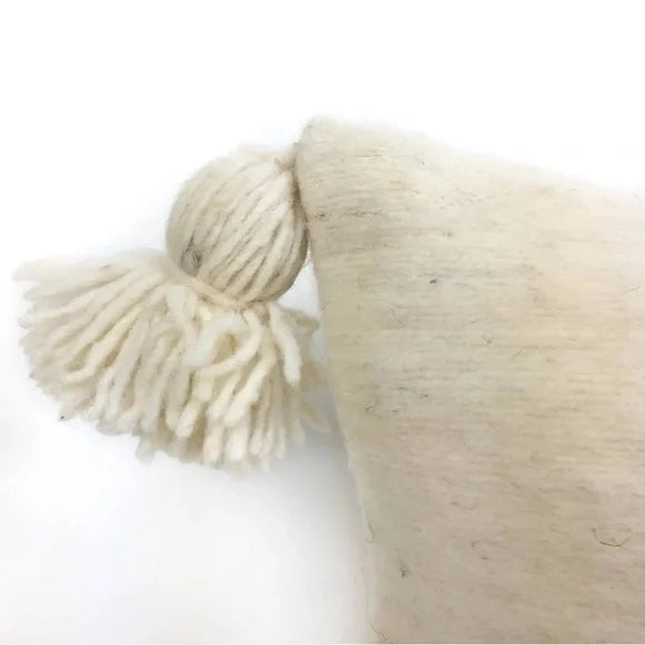 Cream Pillow Cover with Tassels