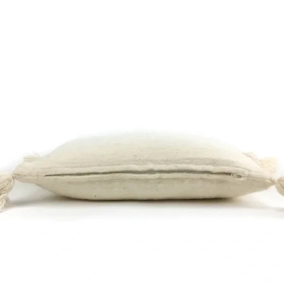 Cream Pillow Cover with Tassels